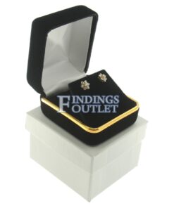 Black Velvet Gold Trim Earring Box Display Jewelry Gift Box Outer