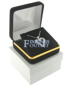 Black Velvet Gold Trim Pendant Box Display Jewelry Gift Box Outer