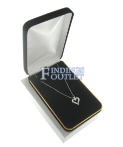 Black Velvet Gold Trim Necklace Box Display Jewelry Gift Box Outer