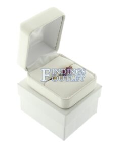 White Leather Ring Box Display Jewelry Gift Box Outer