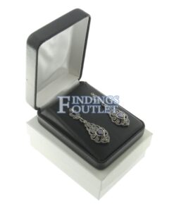 Black Leather Earring Pendant Box Display Jewelry Gift Box Outer