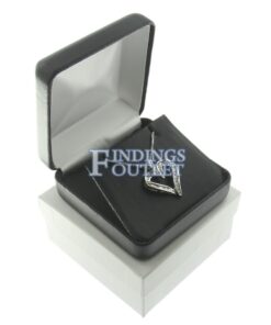 Black Leather Pendant Box Display Jewelry Gift Box Outer