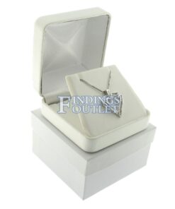 White Leather Pendant Box Display Jewelry Gift Box Outer