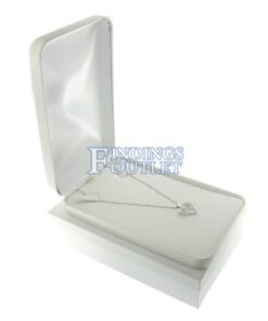 White Leather Necklace Box Display Jewelry Gift Box Outer