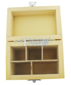 5 Compartment Wooden Box Open