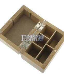 5 Compartment Wooden Box With Magnetic Lock Angle