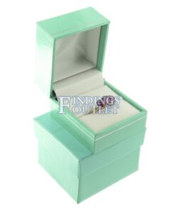 Teal Blue Leather Ring Box Display Jewelry Gift Box Outer