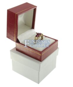 Red Leather Classic Ring Box Display Jewelry Gift Box Outer