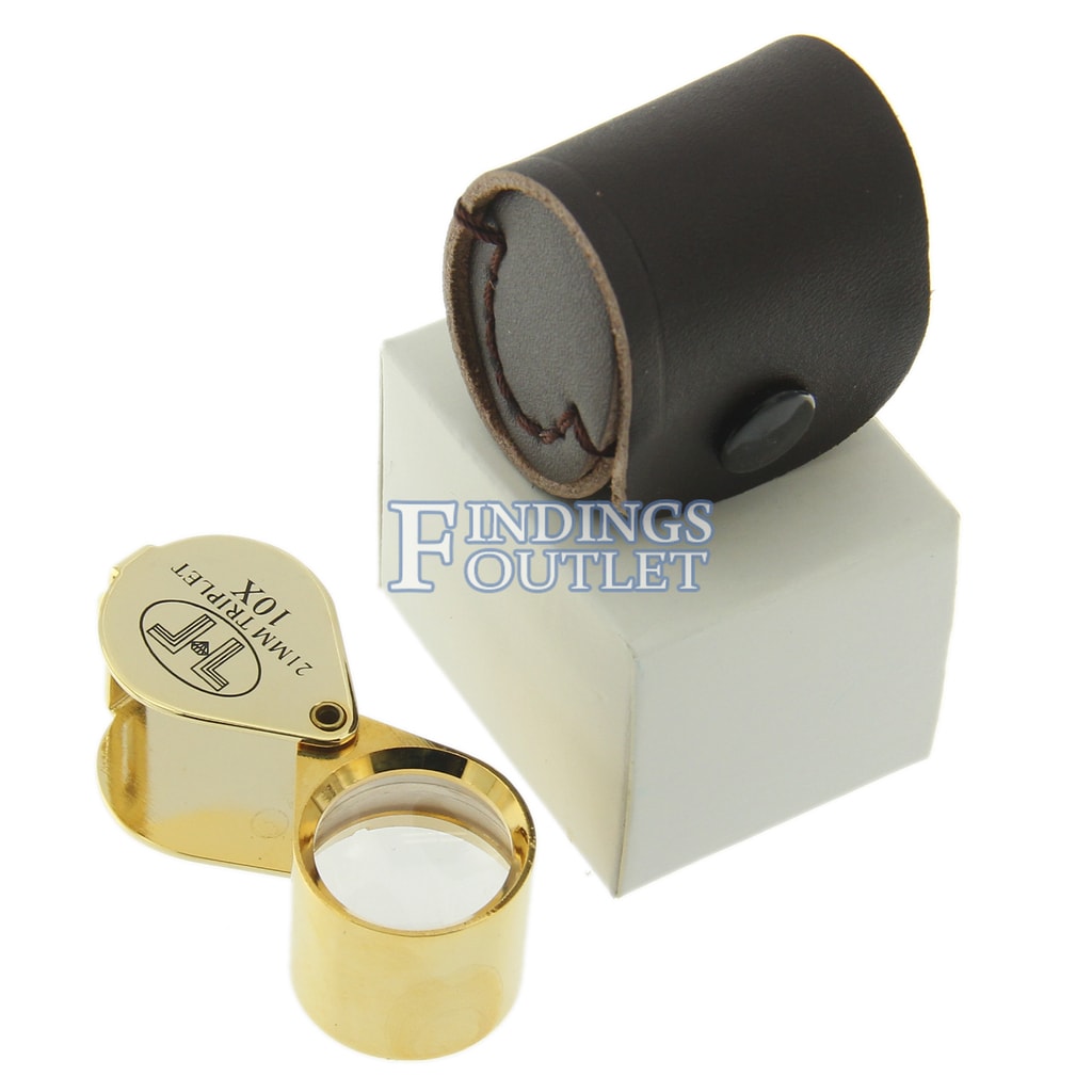 Jewelers Loupe Triplet Glass Lens, 21 mm, Gold