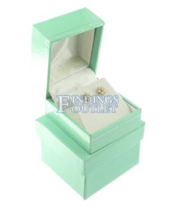 Teal Blue Leather Earring Box Display Jewelry Gift Box Outer