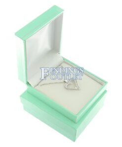 Teal Blue Leather Pendant Box Display Jewelry Gift Box Outer