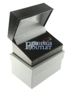 Black Leather Classic Double Ring Box Display Jewelry Gift Box Outer