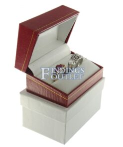 Red Leather Classic Double Ring Box Display Jewelry Gift Box Outer