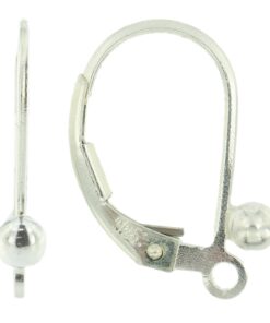 Sterling Silver 925 Leverback Earring Mounting Dangling Setting Loop & 3mm Ball