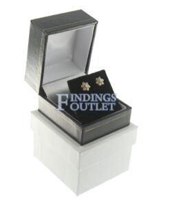 Black Leather Classic Earring Box Display Jewelry Gift Box Outer