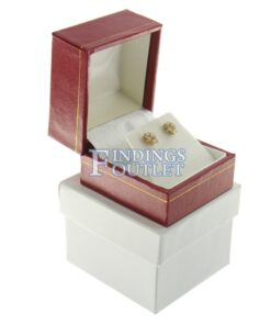 Red Leather Classic Earring Box Display Jewelry Gift Box Outer