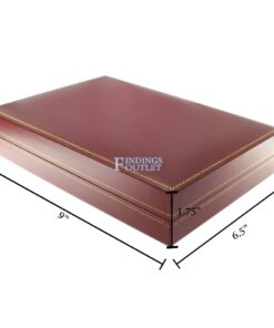 Red Leather Classic Chain Necklace Box Display Jewelry Gift Box Dimensions