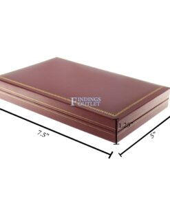 Red Leather Classic Medium Necklace Box Display Jewelry Gift Box Dimensions