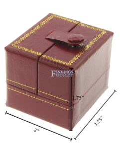 Red Leather Double Door Ring Box Display Jewelry Gift Box Dimensions