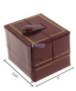 Red Leather Double Door Earring Box Display Jewelry Gift Box Dimensions