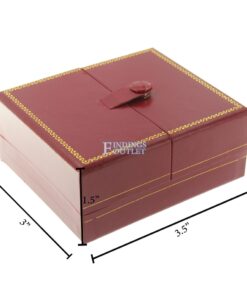 Red Leather Double Door Large Earring Box Display Jewelry Gift Box Dimensions