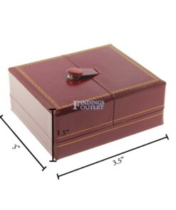 Red Leather Double Door Bangle Watch Box Display Jewelry Gift Box Dimensions