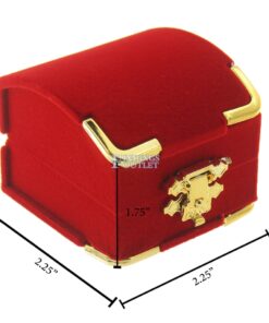 Red Velvet Treasure Chest Ring Box Display Jewelry Gift Box Dimensions