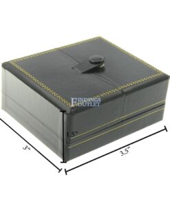 Black Leather Double Door Pendant Box Display Jewelry Gift Box Dimensions