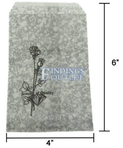 4x6 Silver Paper Gift Bags For Jewelry Merchandise Dimensions