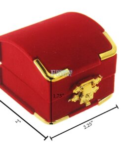 Red Velvet Treasure Chest Earring Box Display Jewelry Gift Box Dimensions