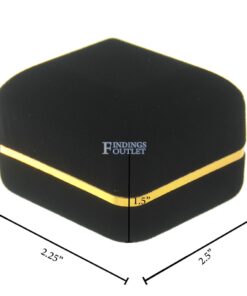 Black Velvet Gold Trim Ring Box Display Jewelry Gift Box Dimensions