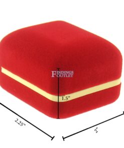 Red Velvet Gold Trim Ring Box Display Jewelry Gift Box Dimensions