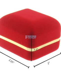 Red Velvet Gold Trim Earring Box Display Jewelry Gift Box Dimensions