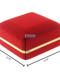 Red Velvet Gold Trim Pendant Box Display Jewelry Gift Box Dimensions