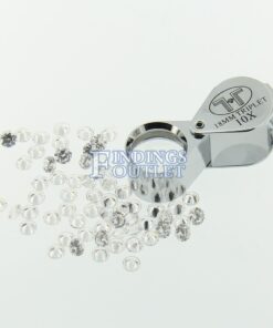 Silver Tone 18mm Triplet 10x Eye Loupe With Stones