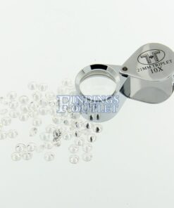 Silver Tone 21mm Triplet 10x Eye Loupe With Stones