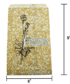 6x9 Gold Paper Gift Bags For Jewelry Merchandise Dimensions