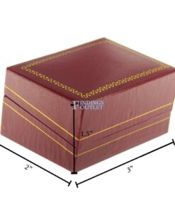 Red Leather Classic Double Ring Box Display Jewelry Gift Box Dimensions