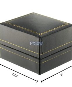 Black Leather Classic Earring Box Display Jewelry Gift Box Dimensions