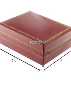 Red Leather Classic Earring Pendant Box Display Jewelry Gift Box Dimensions