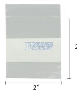 2x2 Plastic Resealable Bags Clear Zip Lock 2 Mil w/ Writing Block Dimensions