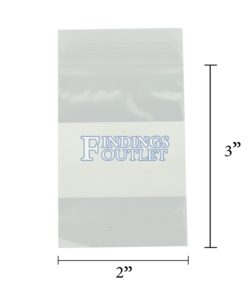 2x3 Plastic Resealable Bags Clear Zip Lock 2 Mil w/ Writing Block Dimensions