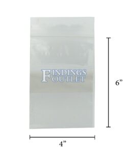 4x6 Plastic Resealable Bags Clear Zip Lock 2 Mil w/ Writing Block Dimensions