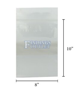 8x10 Plastic Resealable Bags Clear Zip Lock 2 Mil w/ Writing Block Dimensions