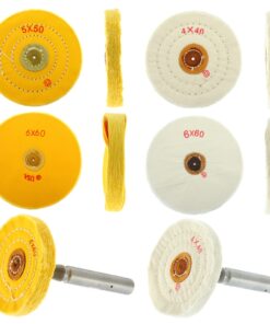 White & Yellow Buffing Wheel 4” 5” 6” Felt Center 40 50 60 Ply