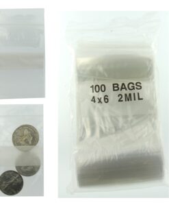 4x6 Plastic Resealable Bags Clear Zip Lock 2 Mil w/ Writing Block