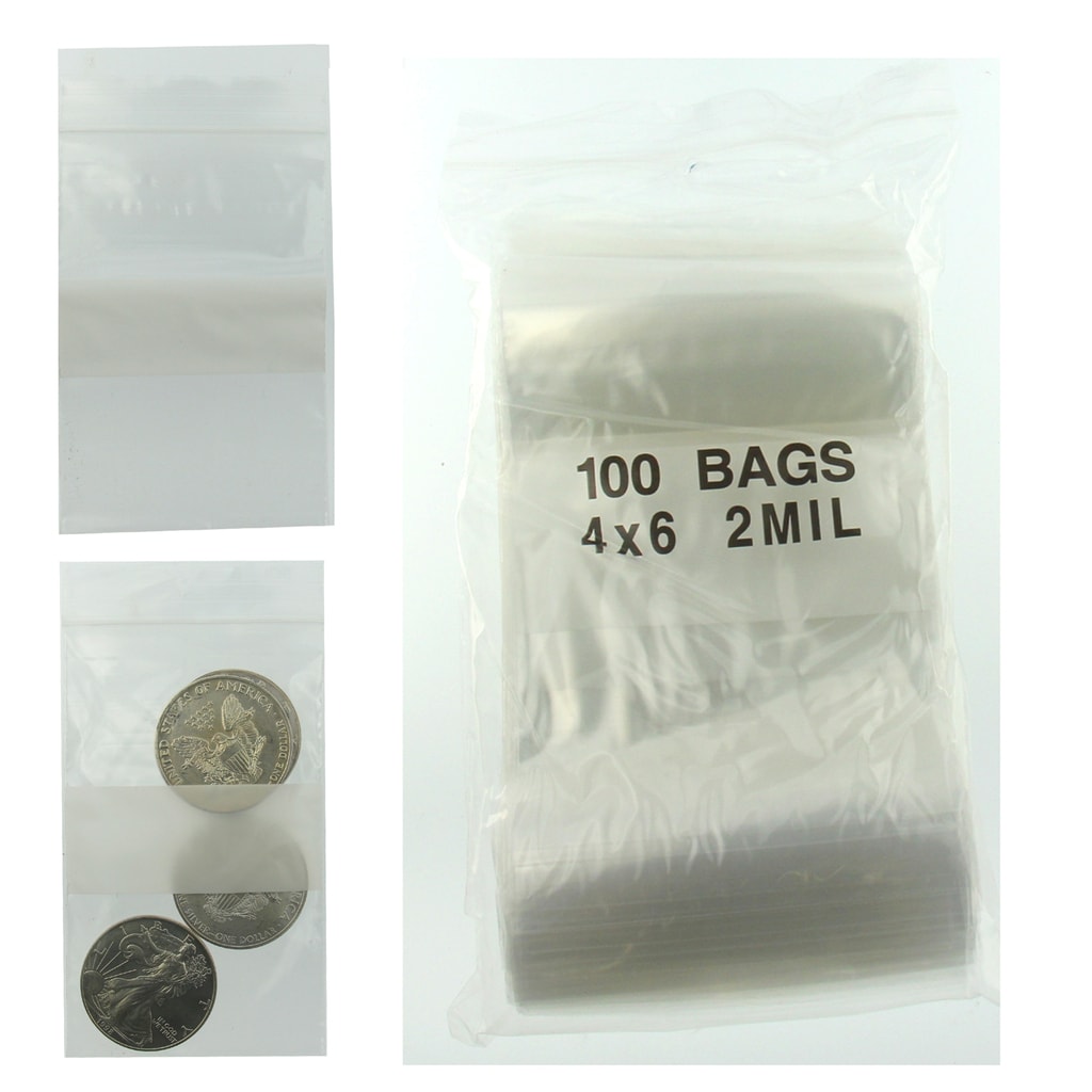 Pack of 100 4 X 6 2 Milliliter Poly Reclosable Plastic Bags for