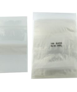 8x10 Plastic Resealable Bags Clear Zip Lock 2 Mil w/ Writing Block