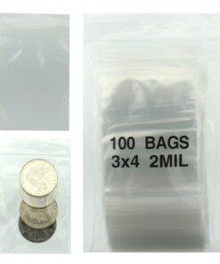 3x4 Plastic Resealable Bags Clear Zip Lock 2 Mil