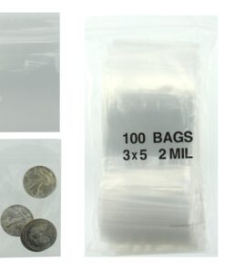 3x5 Plastic Resealable Bags Clear Zip Lock 2 Mil